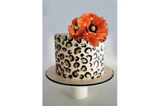 Gum Paste Poppy on Hand Painted Fondant